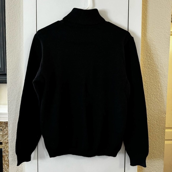 Vintage Henri Charles Colsenet Wool Cowl Neck Sweater Black Grandpa Old Money - Picture 4 of 5